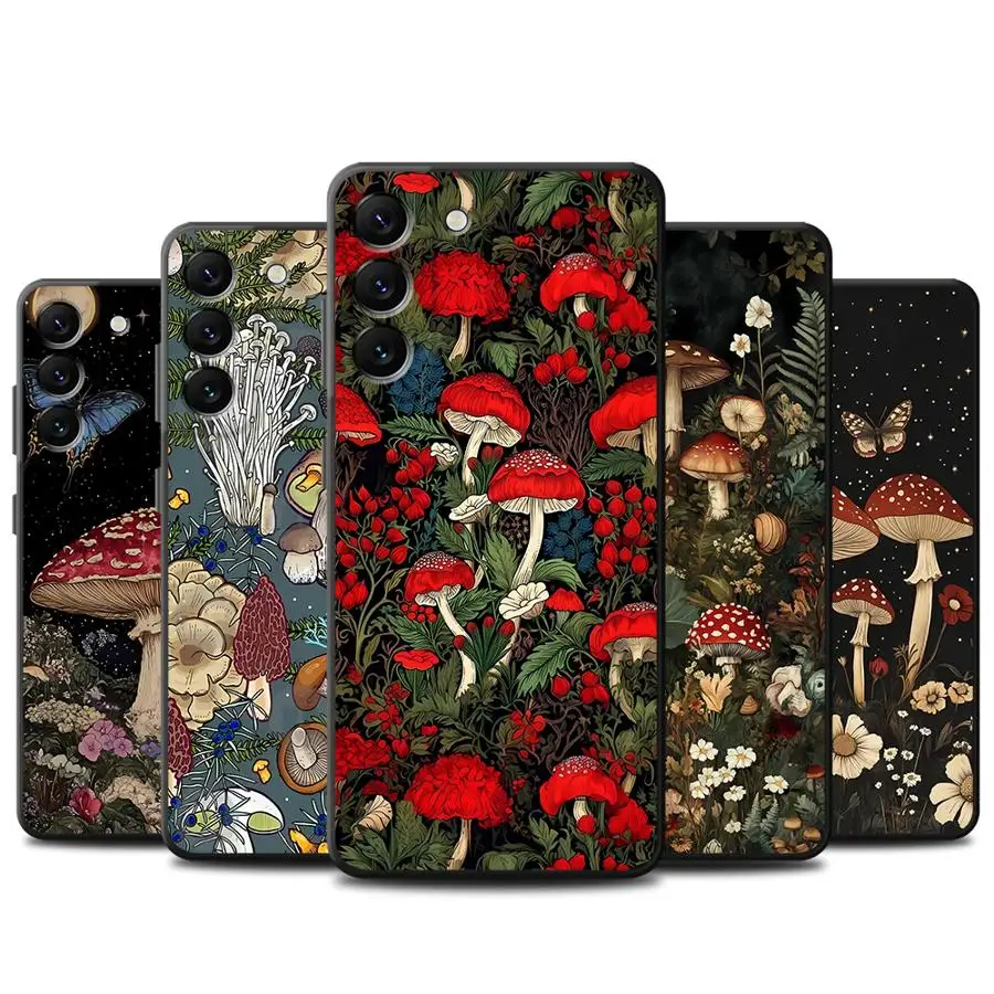 Vintage Mushroom Phone Case - Retro-Style Cover with Fungi Design
