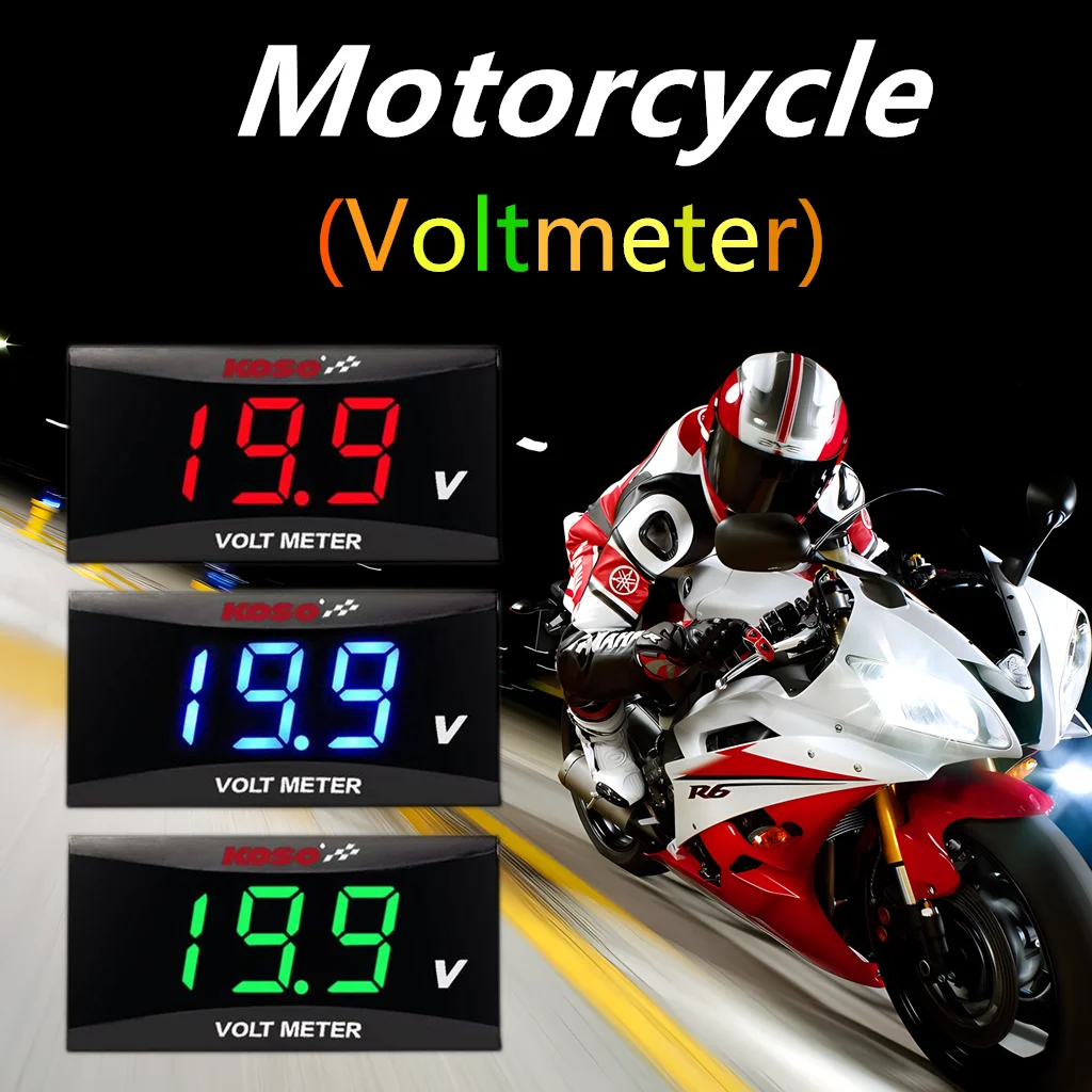 KOSO-Voltmeter-Motorcycle-Universal-Volt-Meter-Waterproof-LCD-Digital ...
