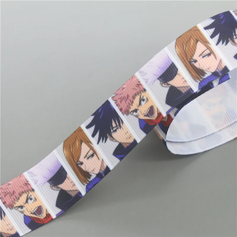 DHK 50yards Japanese Cartoon Anime Novels Printed Grosgrain Ribbon Accessories Decoration Collar DIY Sewing Craft S2585