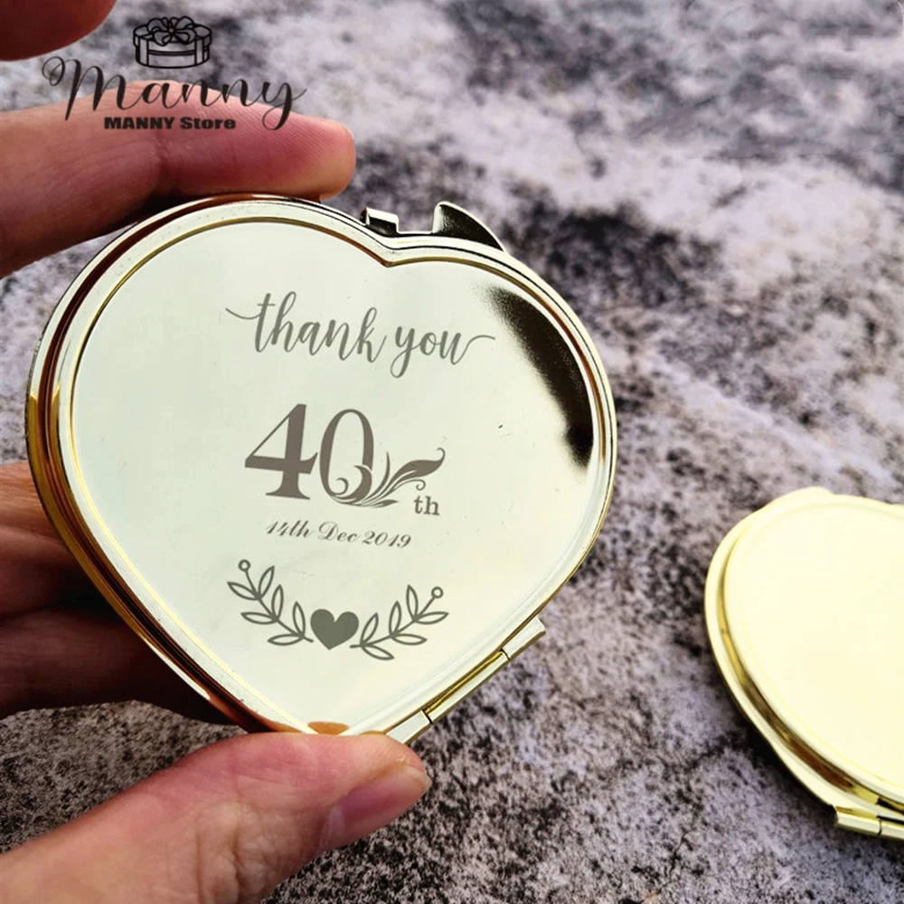 Personalized Makeup Mirror Bridesmaid Wedding Gift Custom Compact Pocket Folding Mirror Bachelorette Bridal Shower Party Favors