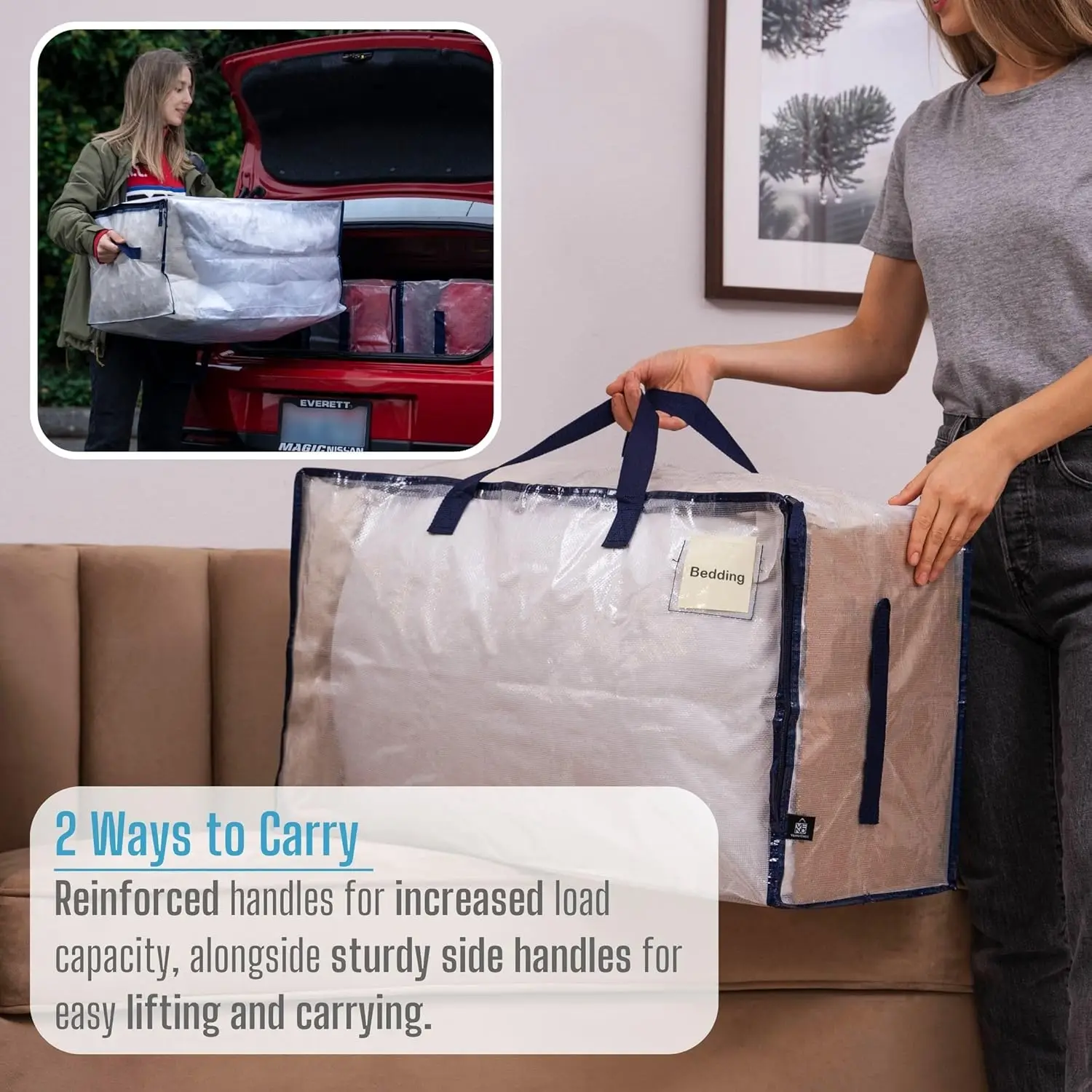 10 Pack Moving and Storage Bags, Heavy Duty, Alternative to Moving Boxes, Large Packing Totes Supplies for College Dorm Room wit 6