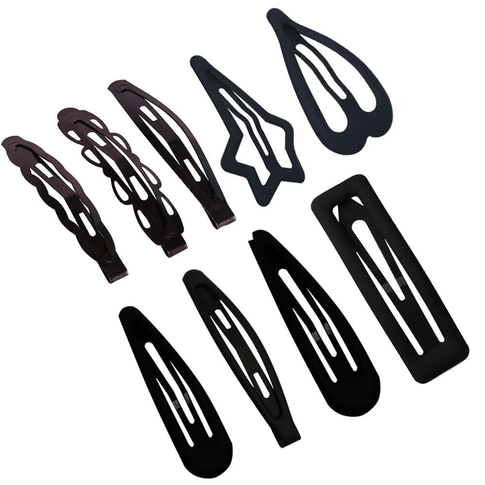 Hair Clips 12Pcs/Set Black Metal BB Clips for Woman Hair Styling