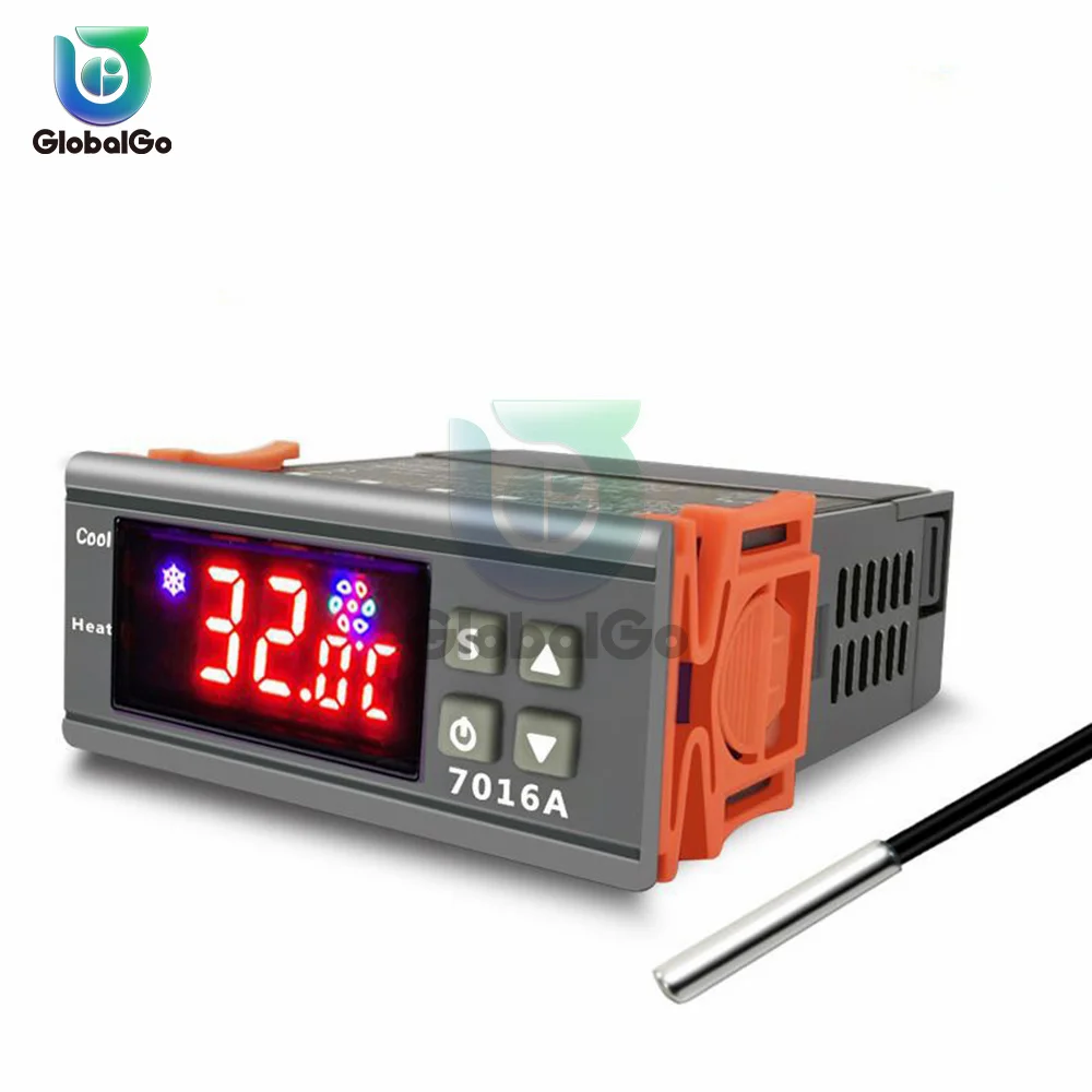 

Digital Temperature Controller Thermostat Thermoregulator Incubator Relay LED 30A Heating Cooling 7016A WH7016A 12V 24V 220V