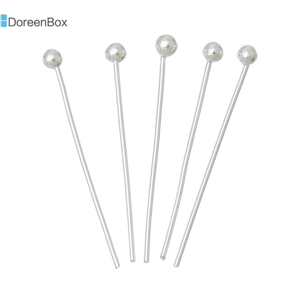 

1000 PCs Doreen Box Ball Head Pins Findings Copper Silver Color For DIY Fashion Jewelry Making Components 20x0.5mm(24 Gauge)