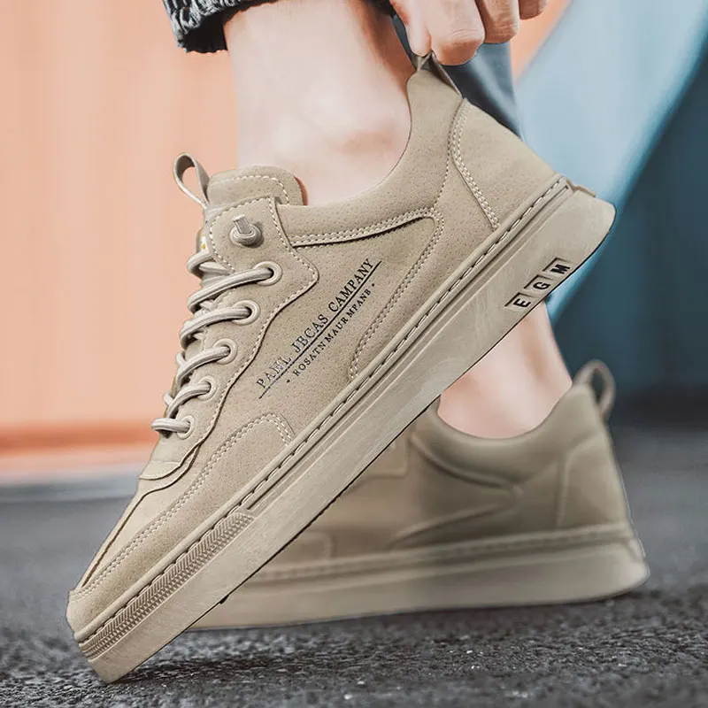 

Vulcanized Sneakers For Men Trend Casual Leather Shoes Tenis Luxury Trainer Race Korean Mens Walking Running Jogging Shoes 2023