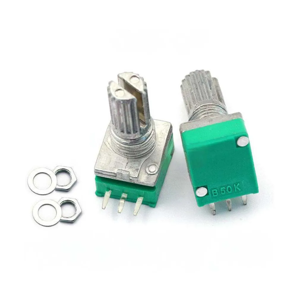 XRY Potentiometers Industrial Switches RK097N 3Pin B1K 5K 10K 20K 50K 100K 500K Switch Audio Shaft 15mm Amplifier Sealing 5Pcs