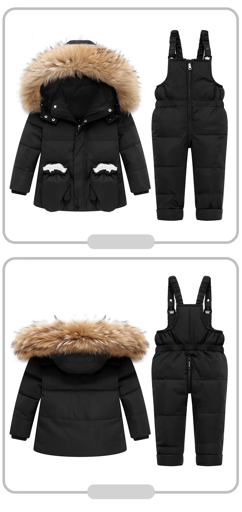 OLEKID 2025, Winter Kinder Mädchen Overalls Echt Waschbären Pelz Unten Jacke Für Mädchen Baby Mädchen Overall Kinder Mädchen Oberbekleidung Mantel – Detail 6