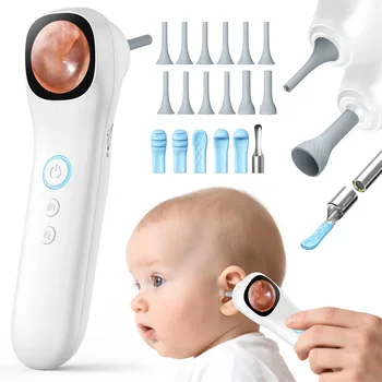 Fotocamera auricolare digitale con schermo IPS da 1,21 pollici1080p HD Smart Visual Ear Care con strumento per l'orecchio/narizzo/bocca/animale domestico/cura della pelle
