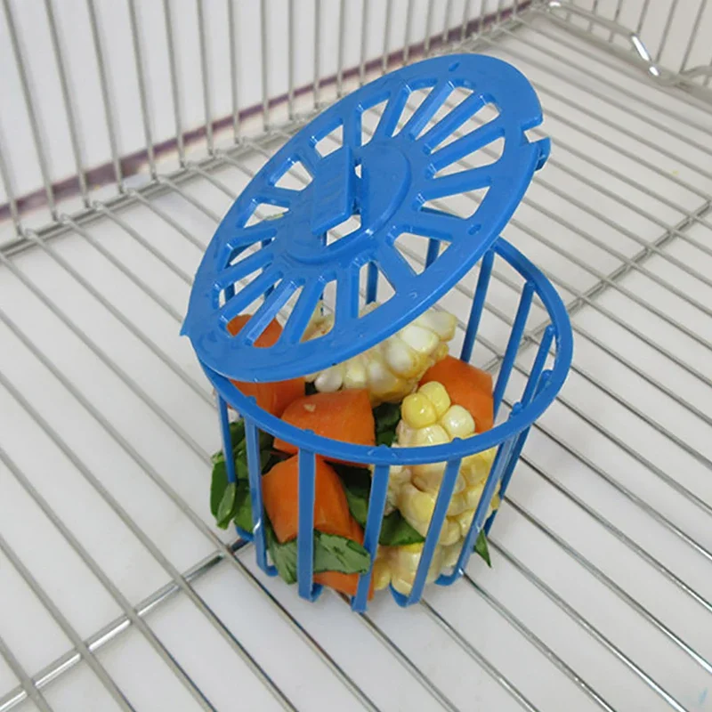Bird Feeder Parrot Feeder Pet Water Feeder 1pcs Bird Parrot Feeder Cage Fruit Vegetable Holder Cage Accessories Hanging Basket Container Toys Pet Budgie Supplies