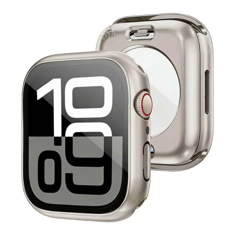 Premium Tempered Glass Apple Watch Full Protection Case with 360° Coverage and Durable Back Bumper