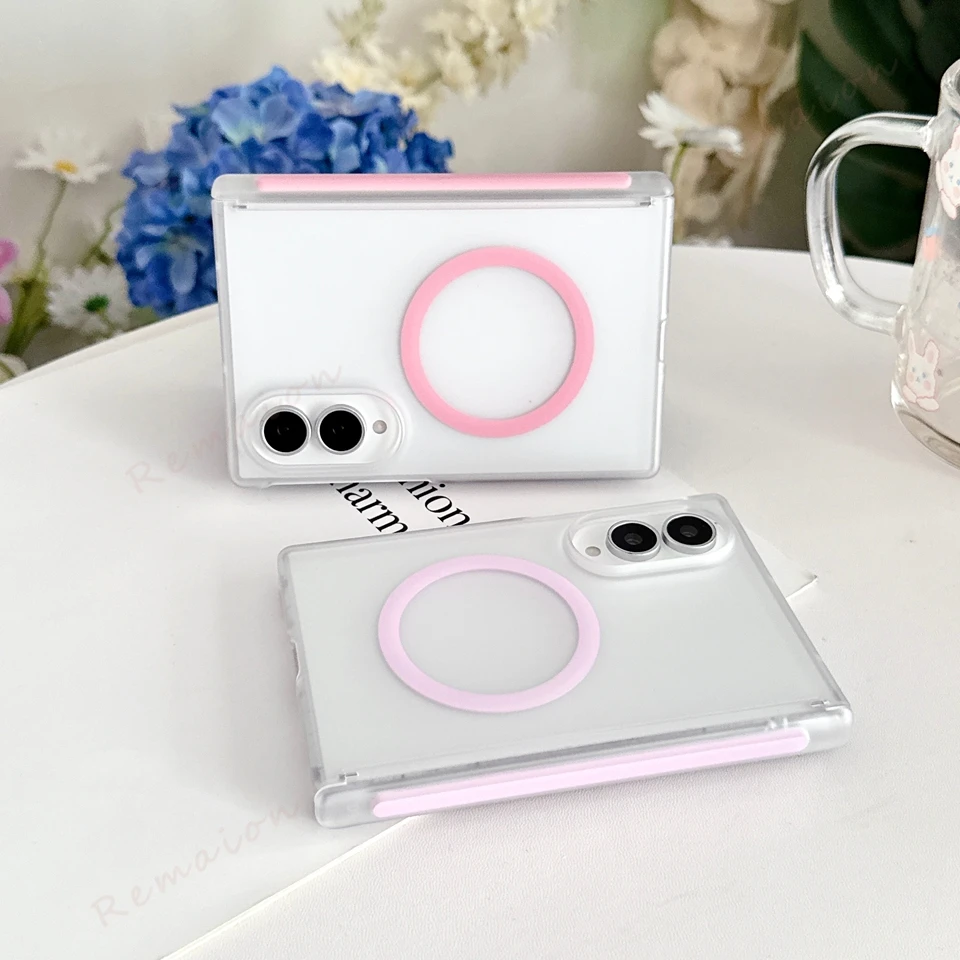 Clear Matte Classic Magnetic Phone Case - Cute Luxury Shockproof Cover