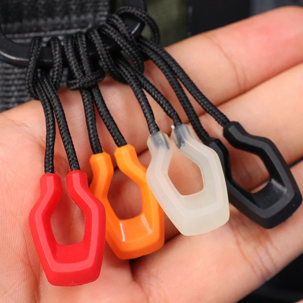 6Pcs Luminous Zipper Pullers Convenient Zippers Extension Knapsack Jacket Tent Zipper Pull Slider Head Tool Luggage Accessories