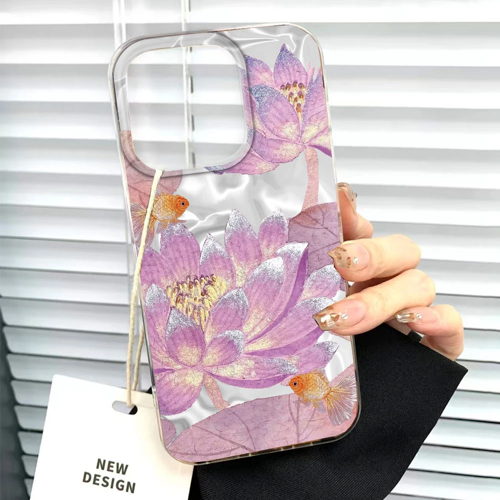 Lotus Flower Korean Art Design Phone Case - Girls Pattern Cover