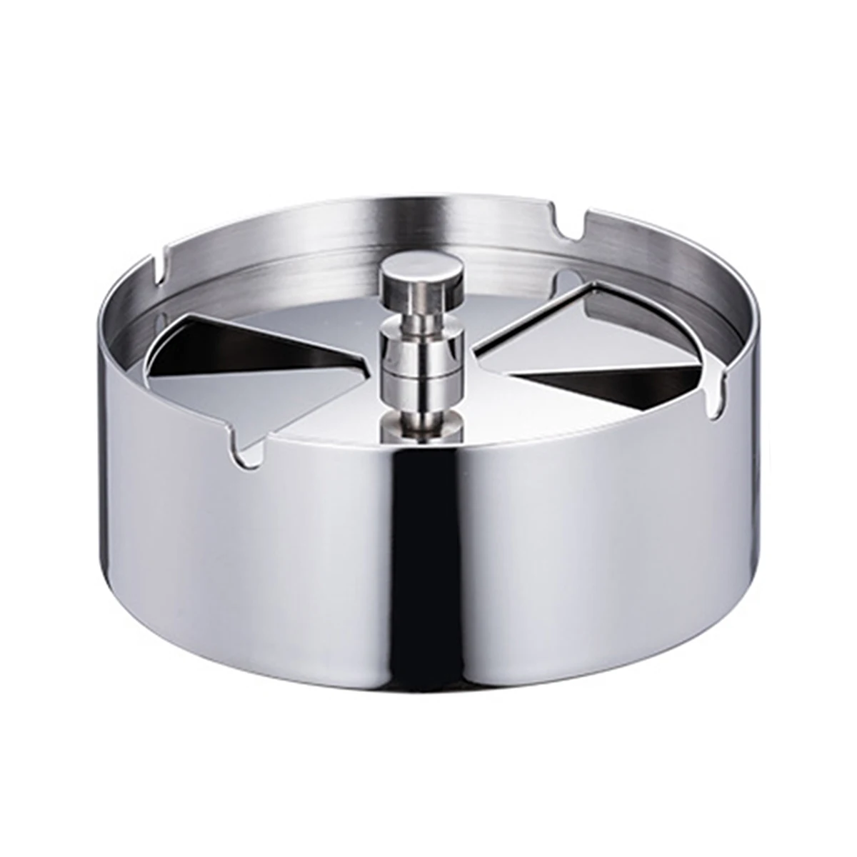 Ashtray With Windproof Spinning Lid Stainless Steel Cigarette Ashtray