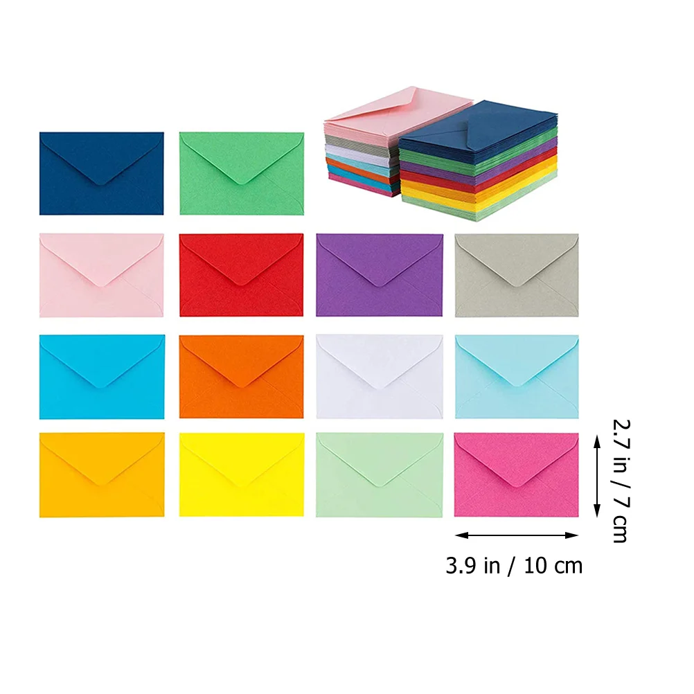 1 Pack of 50 Colorful Envelopes Cards Holder Cash Bag for Wedding Western Baby Shower Party Invitations Birthday Cards