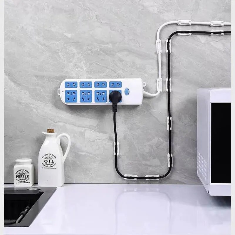 Description Picture 5 of item20/50pcs Adjustable Cable Management Clips Adhesive Sticky Wire Clips Cord Holder For TV PC Cable Under Desk Wall Home Office