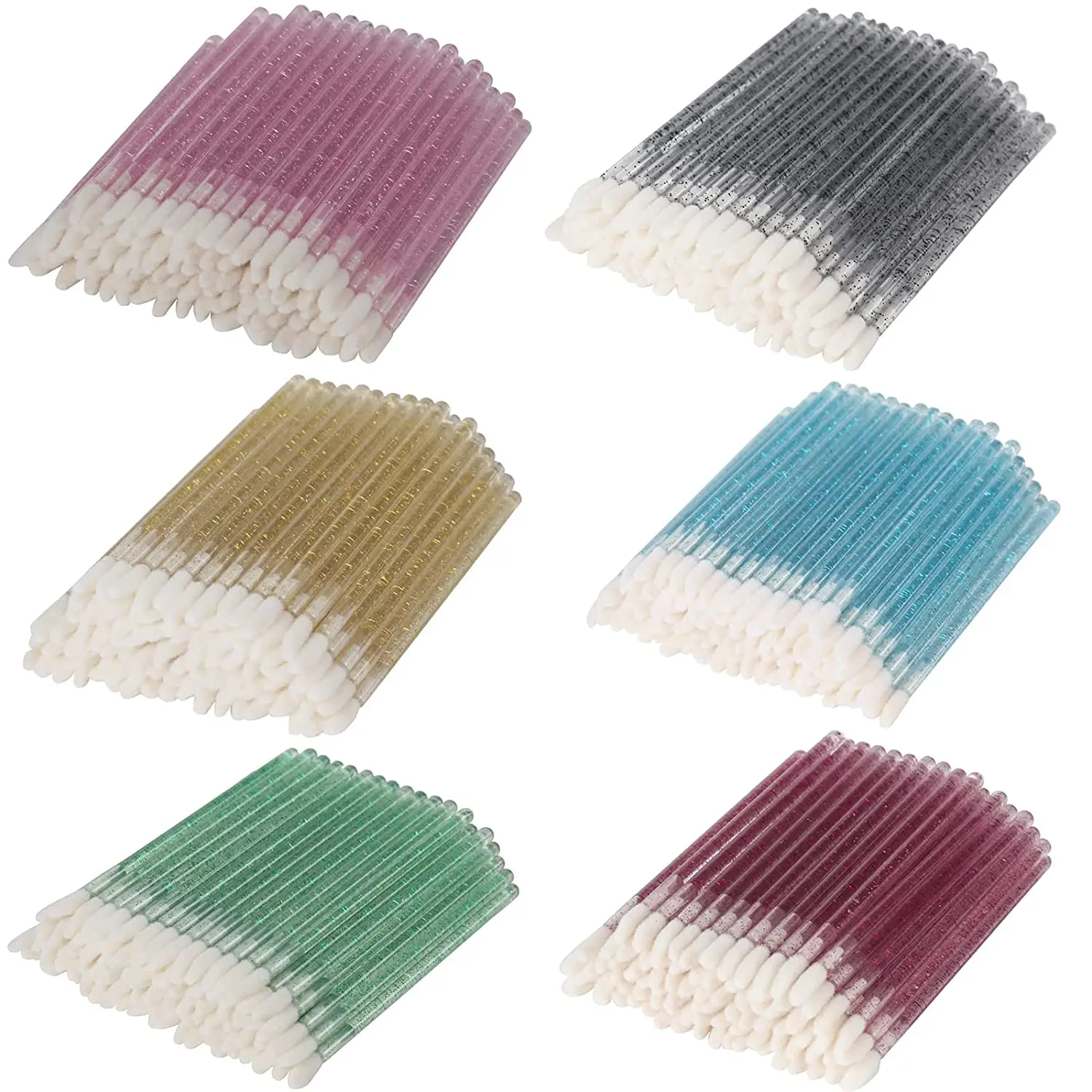 

100pcs Disposable Crystal Lip Brushes Lipstick Applicator Lip Wands Makeup