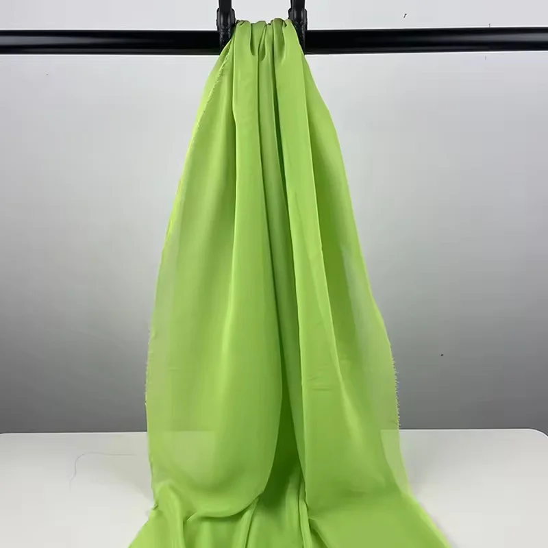 Elegant Green Chiffon Georgette Fabric for DIY Fashion & Decorations