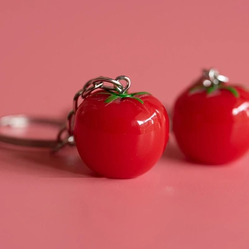 10 Portachiavi A Forma Di Pomodoro - Ciondoli Frutta In Metallo E Resina Per Borse E Zaini, Souvenir Feste A Tema, Regali Per Donne