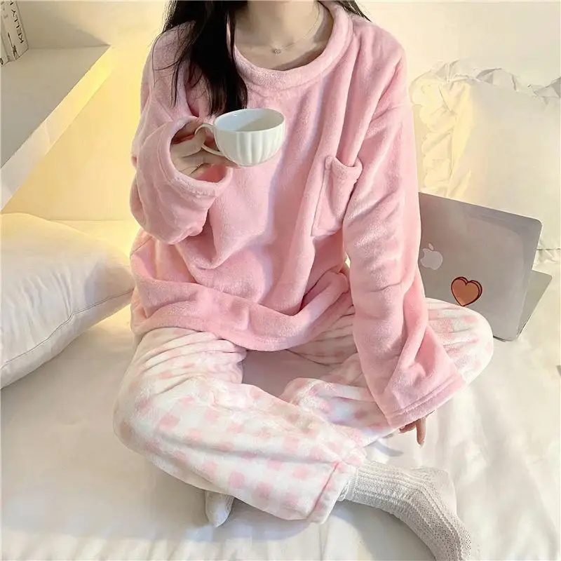 Pigiama donna in pile - tasca laterale