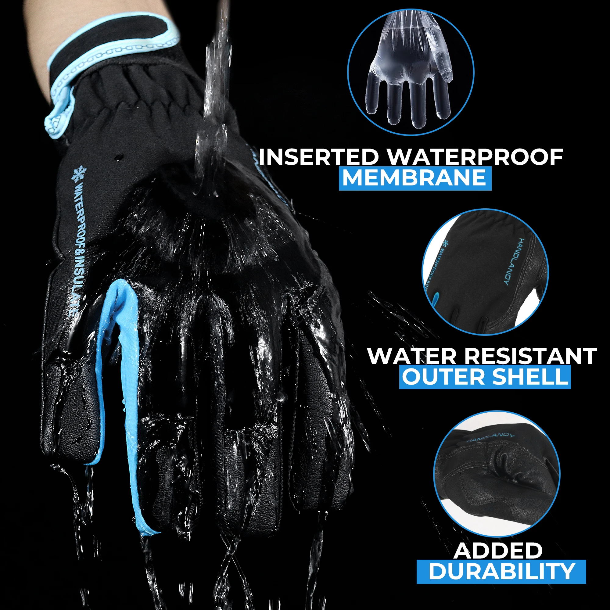 Insulated Work Gloves Thermal Winter Gloves Waterproof for Men Warm Cold Weather