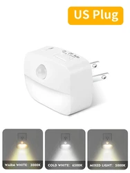 Smart LED Motion Sensor Night Light - Plug - In Wall Lamp (US)