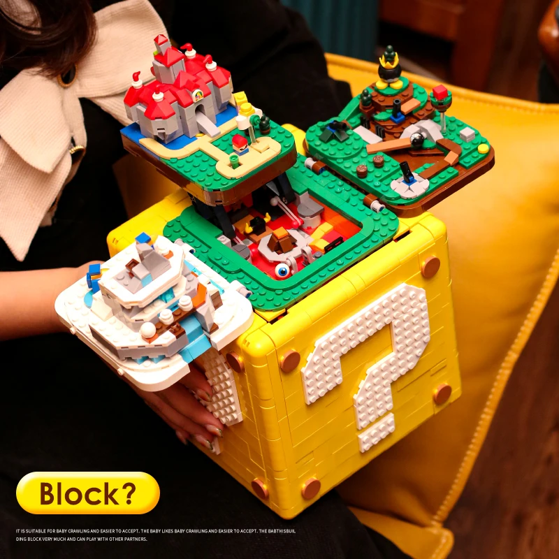 

2064PCS Super Marioed 64 Question Mark Block Building Bricks Compatible With 71395 Game Props Model Kits Toys For Children Gifts