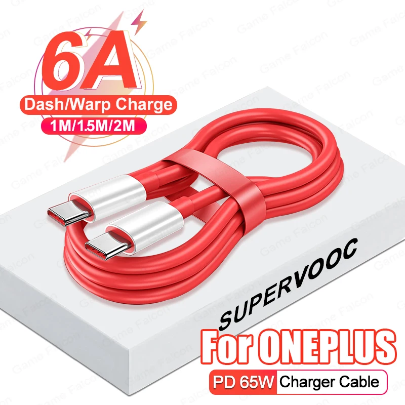 Per Cavo Di Ricarica Oneplus Pd 65W Caricabatterie Rapido Supervooc Per Oneplus 10 9 8 Pro Cavo Da Usb C A Tipo C Cavo Dati Di Ricarica Del Cruscotto 