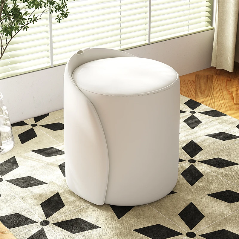 

Stools Household Light Luxury Low Stools Shoes Makeup Round Stools Living Room Sofas Benches Solid Wooden Stools