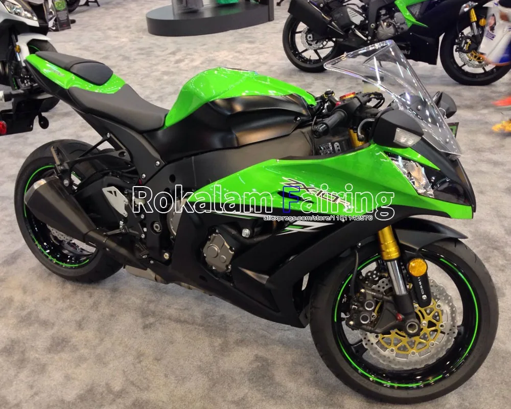 For Kawasaki Ninja ZX10R 11 12 13 14 15 ZX 10R ZX-10R 2011-2015 Black Green  Motorbike ABS Fairings (Injection molding)