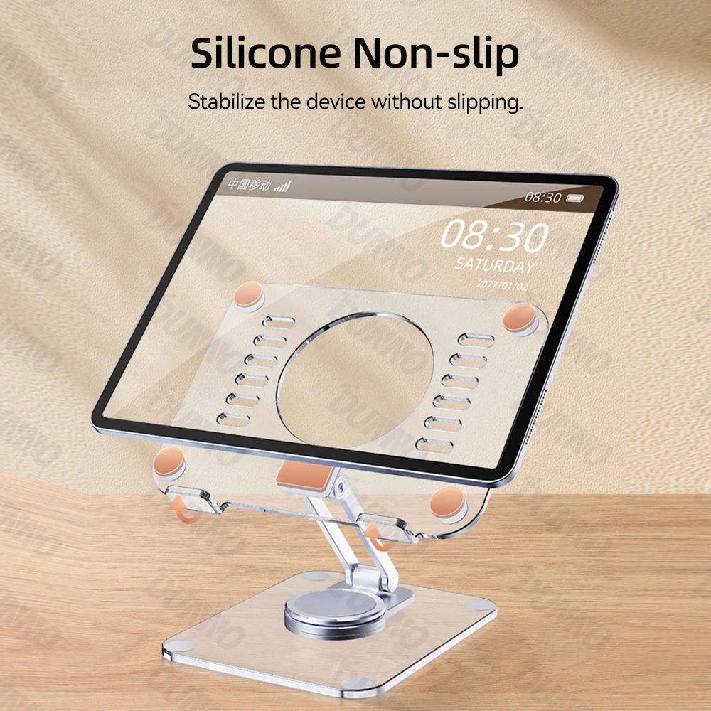 Suporte para Tablet Transparente Dobrável Rotação de 360 ° Suportes Ajustáveis para Ipad Phone Samsung Xiaomi Lenovo Suporte para Suporte - Imagem 3
