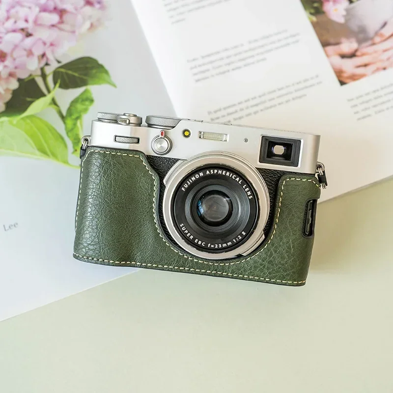 Fujifilm x100vi X-100Vi 케이스 핸들 쉘 X100VI 고급 수제 카메라 PU 가죽 소가죽 가방 바디 박스용 보호 케이스