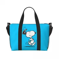 Custom Snoopys Happy Dance Tote Bag Women Large Capacity Cartoon Comic Dog Beach Gym Shoulder Travel Bag 1