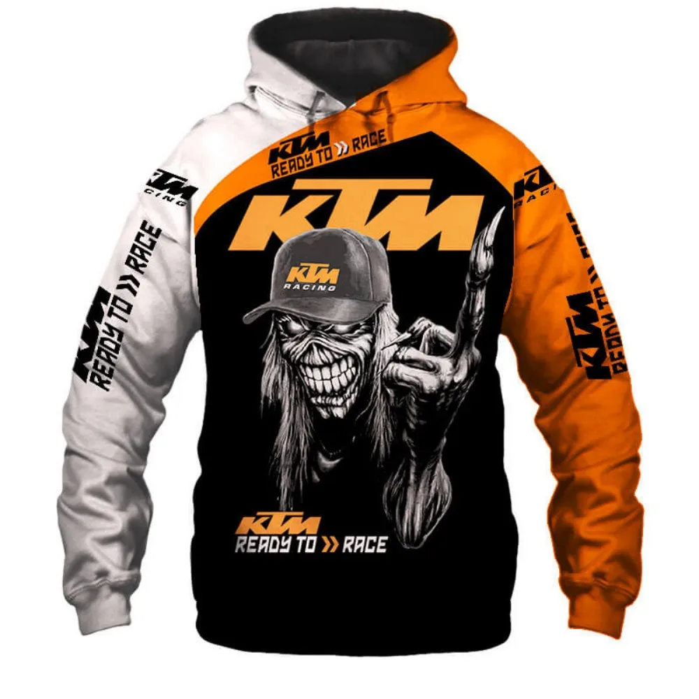 New Fashion Printed Design Long Sleeved Comfortable Unisex Drawstring Hoodies Motorcycle Riding KTM Sport Hooded Pullovers 2