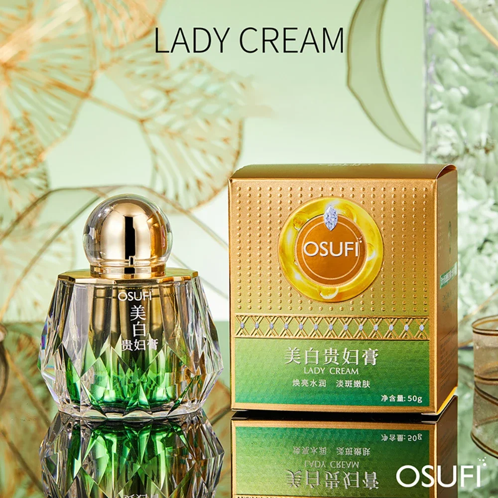 OSUFI Lady Cream Whitening Freckle Removing Cream Moisturizing Brightening Fade Melanin Spots Face Cream Skin Care Products 50g