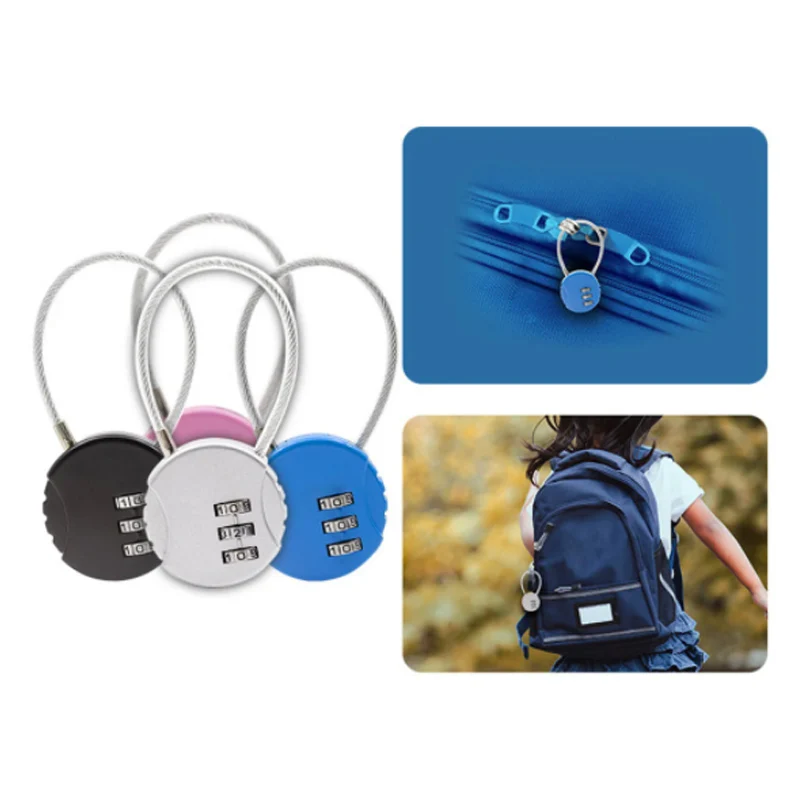 Password Padlock Mini Padlock Practice Padlock, 3 Dial Digit Combination Suitcase Luggage Metal Code Lock 4*4cm