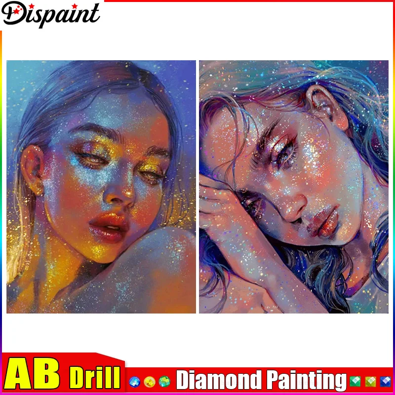 

Dispaint AB Square/Round Drill 5D DIY Diamond Painting "Anime Girl" Embroidery Cross Stitch Full Rhinestone Decor
