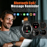 Montre connectée militaire authentique ChiBear pour hommes : batterie 1200 mAh, boussole, GPS, montre de sport et d'extérieur, appel Bluetooth, montre connectée 2026 Nouveauté 5