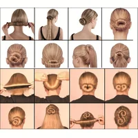 1 pièce Outil magique pour chignon, bandeau torsadé, bandeau synthétique en forme de donut, accessoires capillaires pour femmes 5