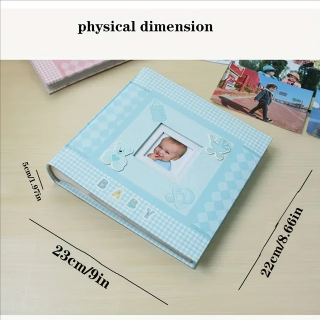 Album Photo avec espace d'écriture 4x6 Photos pouvant contenir 200, Album Photo mignon pour bébés et enfants avec espace d'écriture 3