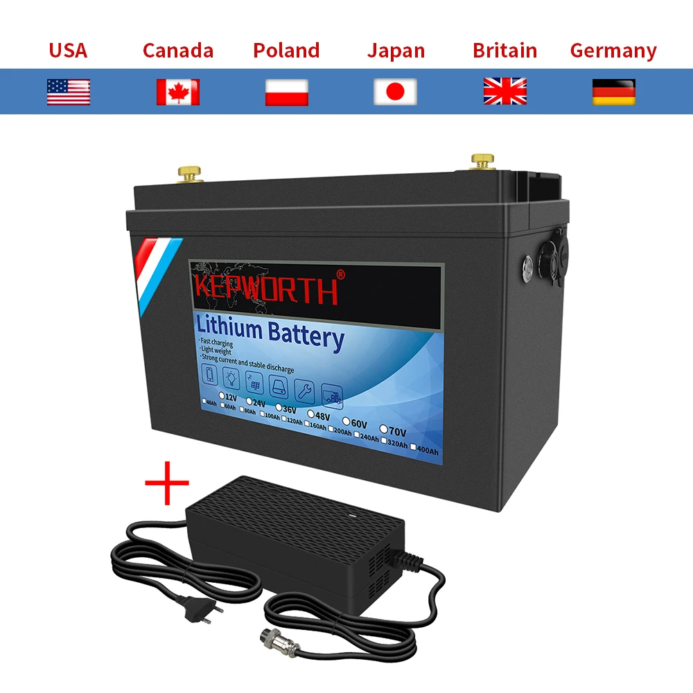 24v Lifepo4 Battery 100ah, Lithium Battery Upgraded BMS, Lightweight Small  Size Perfect for RV, Marine, Trolling Motor, Solar, Van Life, Back Up Power  & Off Grid Applications - w/ Lifepo4 charger: 