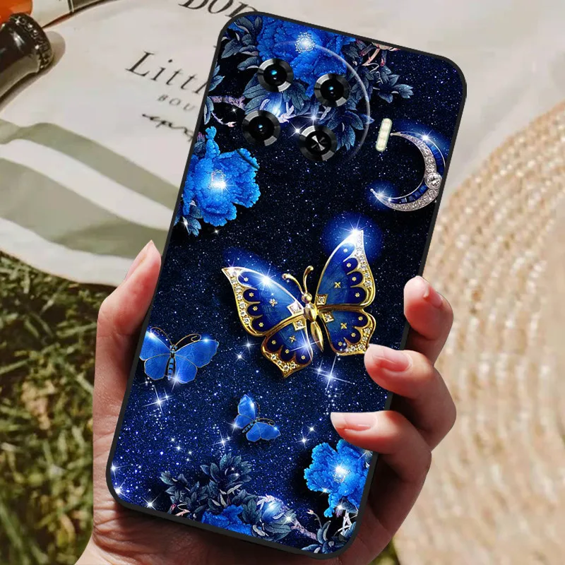 Tecno Spark 20 Pro Plus Black Silicone Case with Lion and Wolf Design