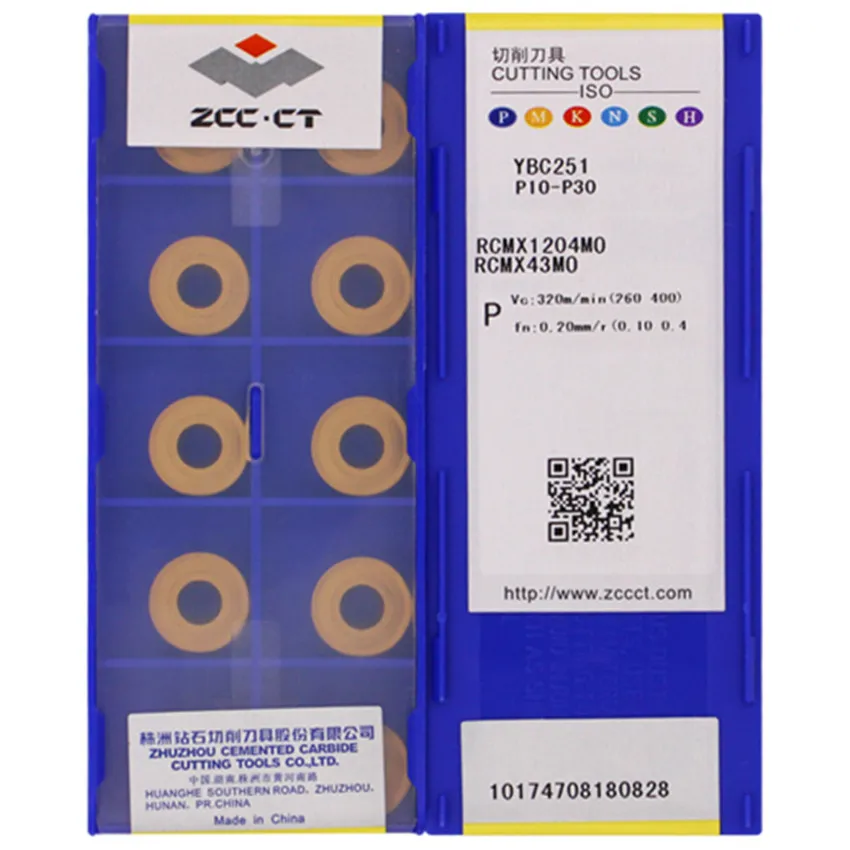 

ZCC.CT RCMX1204MO YBC251/RCMX1204MO YBC252 RCMX1204 RCMX1204MO R6 карбидные вставки CNC для стали 10 шт./коробка