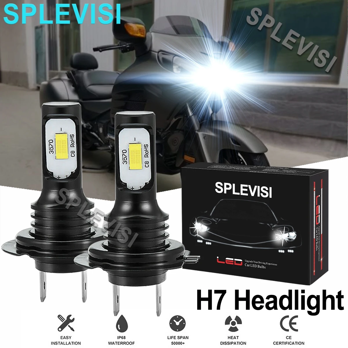 SHENKENUO H7 LED Headlight Bulb – Fits Honda Goldwing F6B GL1800 2013-2016