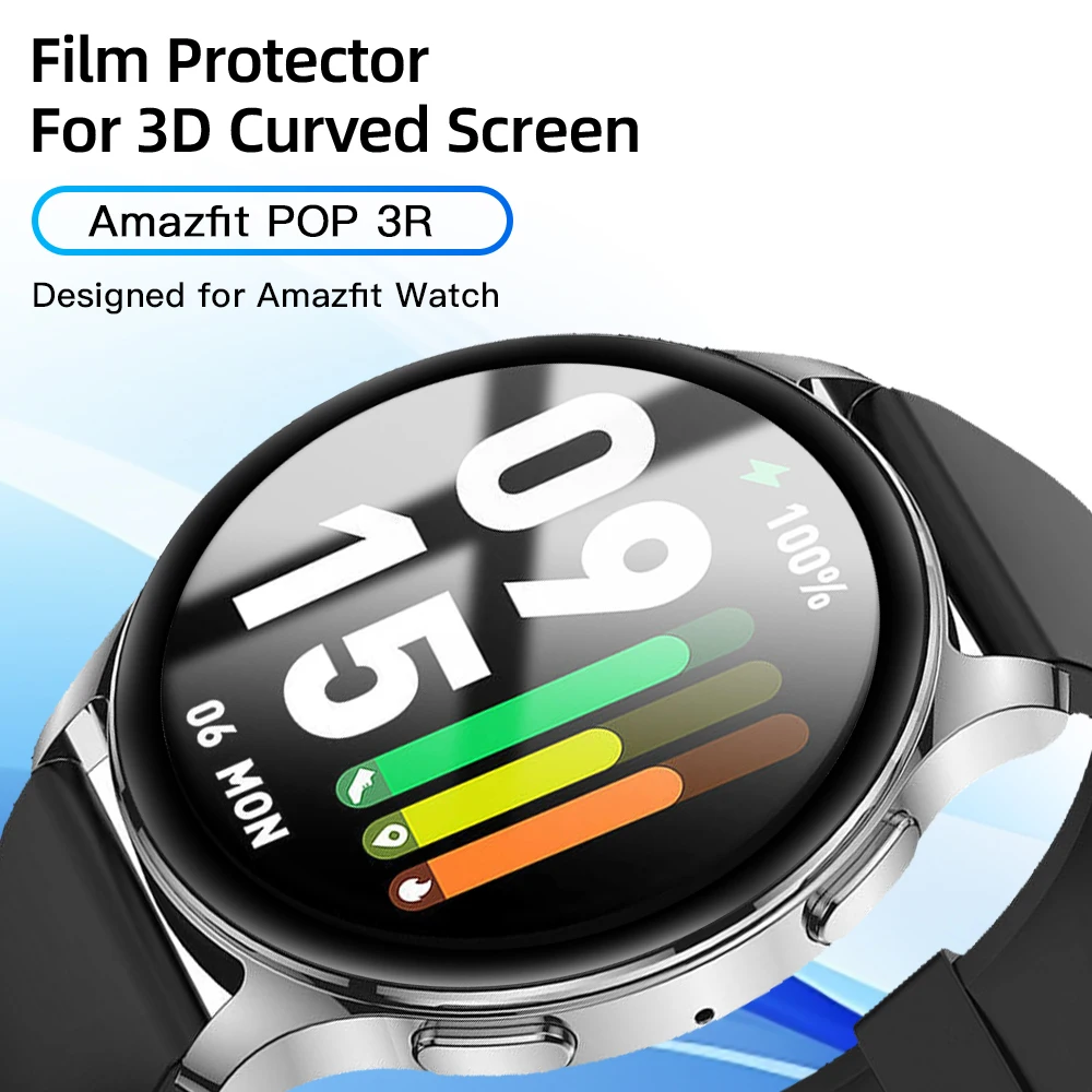 Amazfit POP 3R 화면 보호기 용 3 팩 Amazfit POP 3R 용 스크래치 방지 필름 전체 범위 보호 필름 액세서리