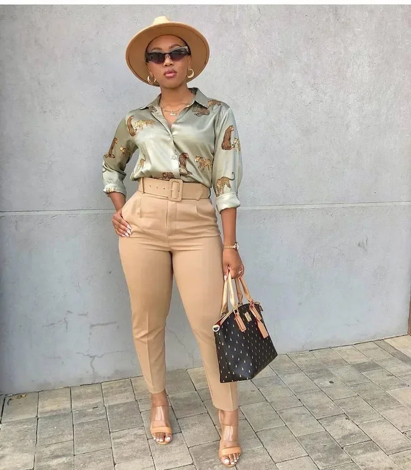 Women Solid Colors High Waist Pencil Pants Formal Suit Trousers Fashion Blazer Pants with Belt Office All Match Plus Size Pants