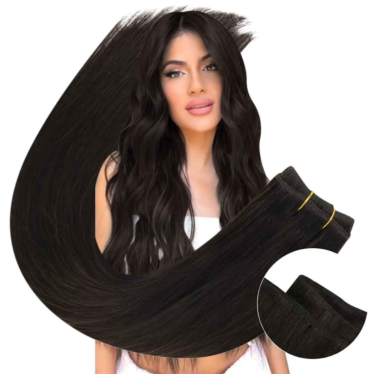 16-26 Inch Straight Clip In Human Hair Extensions Natural Color 120G/Set Full Head Clip In Hair Extensions Brazilian