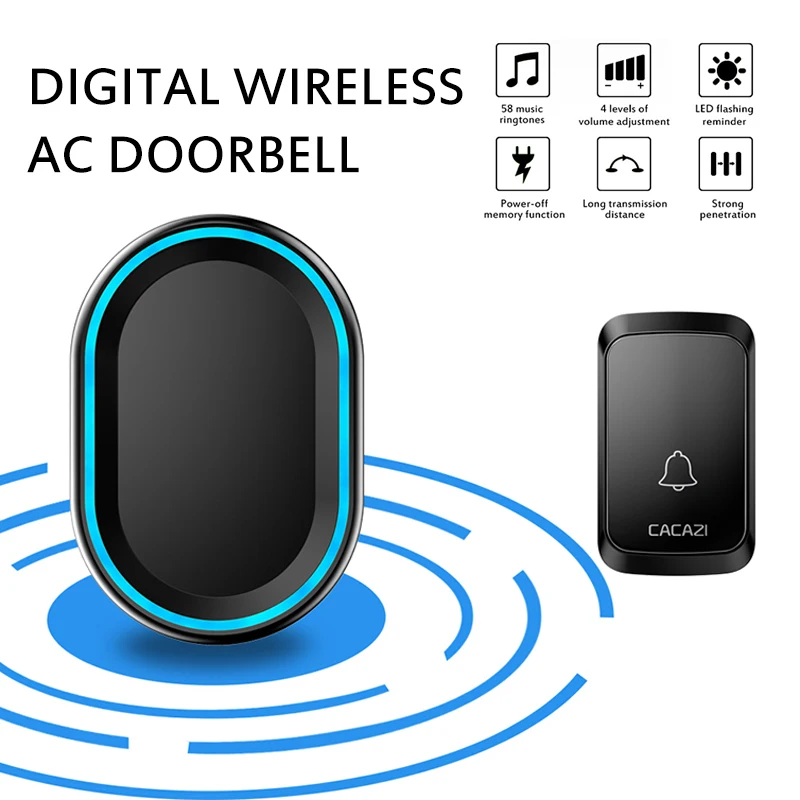 Home Wireless Doorbell 433Mhz Welcome Friend Smart Doorbell 300Meters Long  Distance 58 Songs 4 Level Volumes Door Chimes - AliExpress