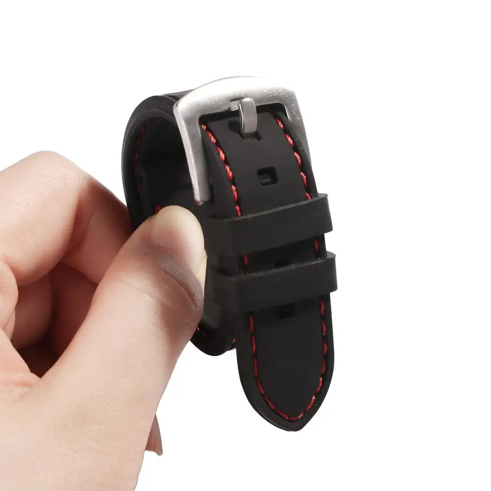 Universal Waterproof Silicone Sport Watch Band - Black Strap