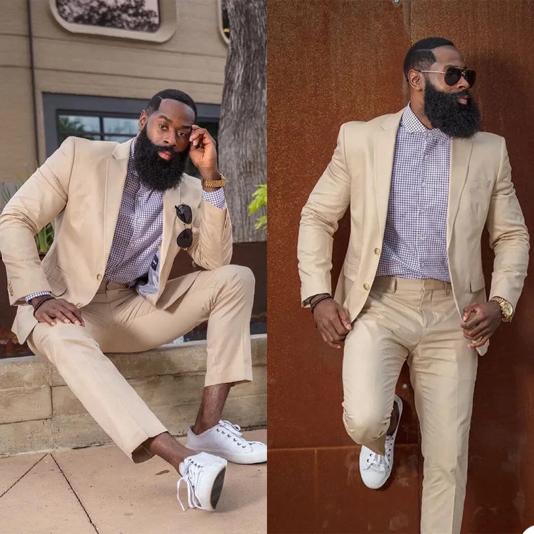 2023  Mens Business Tuxedos Double Breasted Groom Wedding Suits Formal Prom Party Two Pieces (Jacket+Pants)